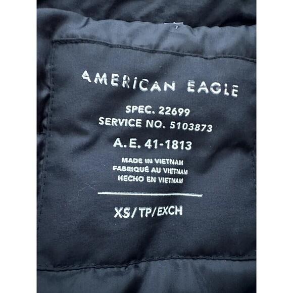 American Eagle Women’s Colorblock Puffer Jacket Black Blue Pink Size XS Outdoors - Picture 5 of 16